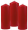 HS Candle Stumpenkerzen Wachskerzen Ø6cm x 17cm (3er Pack) Rubinrot - Lange Brenndauer, Hergestellt in EU, Kerzen Blockkerzen - Wachs Stumpen