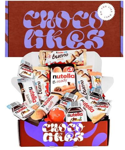 Kinder Schokoladen-Geschenkbox | Originelles Geburtstagsgeschenk für Kinder und Paare: Kinder Chocolate, Kinder Bueno, Happy Hippo, Schoko-Bons, Kinder Joy.