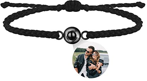 Zopmopae Personalisiertes Foto-Armband für Männer und Frauen - Verstellbares Kreis-Projektions-Armband Ich Liebe Dich in 100 Sprachen