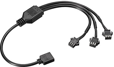 sourcing map ARGB Splitter, 3 Stifte LED Lichtstreifenstecker 5V DC Buchse Lötfreier Licht Stab Kabel Stecker DC Klinkensplitter mit 3 Schnittstelle Schwarz
