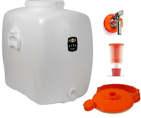 Getränkefass Oval 60 Liter mit Edelstahl Auslaufhahn 1/2 incl. Gärspund