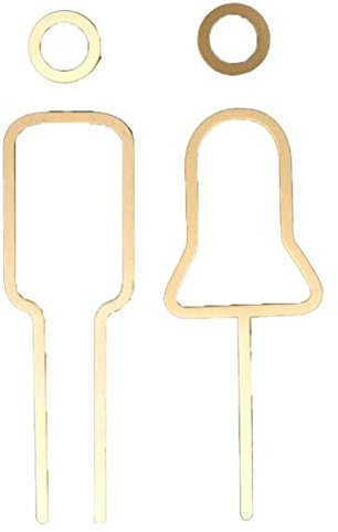 WC-Schilder aus Messing für Männer und Frauen, Badezimmerschild, Dekorationsfiguren-Set, modernes Toilettenschild, Badezimmer-Türschilder