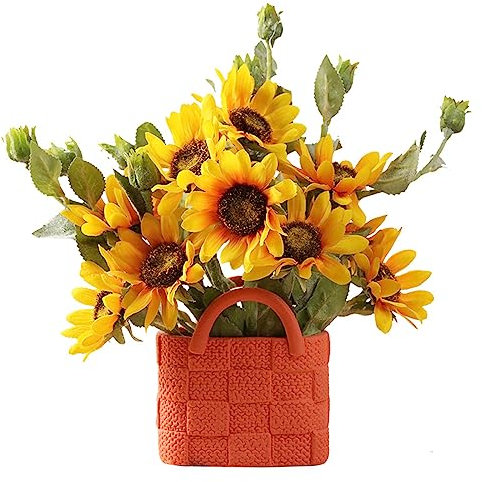 Kingbar Handtasche Blumenvase, Dekorationsvase Für Zuhause, Keramik Vase Für Pampasgras, Ins Style Blumenvase Für Home Office Dekor, Geschenk, A