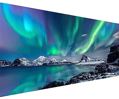 Große Größe Auroras Borealis Diamond Painting für Erwachsene, Large Aurora Borealis Diamond Painting Komplett-Set, Diamantmalerei, Geschenk, Dekoration, Innenwand, 40,6 x 69,6 cm