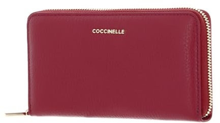 Coccinelle Metallic Soft Wallet Grained Leather Garnet Red