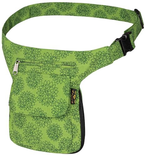 Kunst und Magie Hüfttasche Bauchtasche Gürteltasche Bauchgurt Festivaltasche Gassi-Tasche Goa, Farbe:Grün