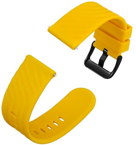 Anbeer Bracelets de Montre en Silicone 18mm, Sport Remplacement Bracelet en Caoutchouc à Libération Rapide pour Hommes Femme, Extra Long
