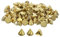 QUARKZMAN 100 Stück Acryl Spike Kegel Nieten, 6x6mm Flachrücken zum Aufnähen oder Aufkleben, Punk Spike Perlen für Kleidung, Schuhe, Taschenverzierung (Goldfarben)