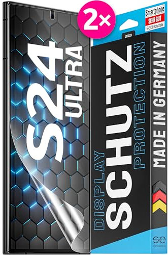 2x se® 3D SCHUTZFOLIE Transparent für Samsung Galaxy S24 Ultra,Selbstheilend, 100% Fingerabdruck & FaceID kompatibel, einfache blasenfreie Installation, Ultra-Klar, Stoß-Kratzfest, aus Deutschland