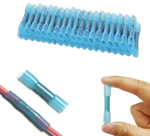 40pcs Gaine ThermoréTractable, BHT2 Cosse Thermoretractable, Connecteur Electrique Etanche (16–14 AWG), Connecteur Bout à Bout ThermoréTractable, Connecteur Rapide
