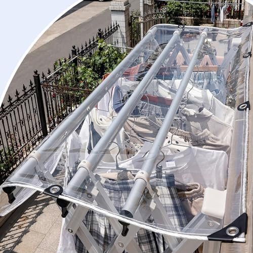 Rideaux de Bâche Imperméables Transparents Extérieurs, Rideaux Extérieurs PVC Étanche Transparent, Rideaux De Bâche Imperméables Transparents Extérieur, Pour Pergola,Gazebo,Patio ( Size : 4*6m(157.5*2