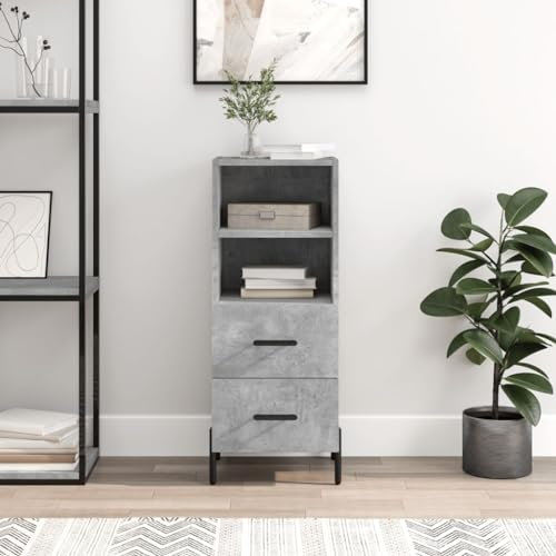 ShCuShan Sideboard Betongrau 34,5x34x90 cm Holzwerkstoff Sideboard Wohnzimmer Buffetschrank Cabinet MöBel Wohnzimmer - 828680