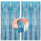 CC wonderland zone 2 Stück Hellblau Glitzer Lametta Vorhänge(1m x 2.5m),Metallic Folienvorhänge Tinsel Curtain Blau für Party Dekoration