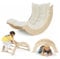 CUPCHID 2-in-1 Montessori Klettergerüst Set,Kletterbogen mit Kissen, Indoor Spielplatz 1-3 Jahre