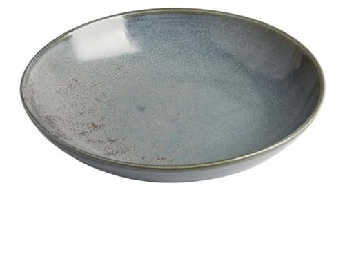 Olympia Ember Porcelain Low Coupe Bowl 230x47mm, Blue, Pack of 4 | Deep design retains heat to keep soup hot while textured glaze adds durability for busy commercial catering environments.