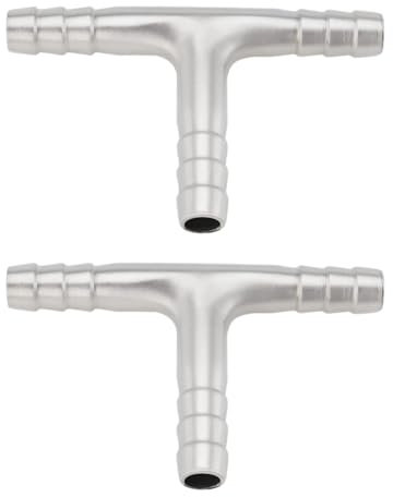 The Lord of the Tools 2 Pezzi 8mm T-Piece Connector Parte Di Ricambio 304 Acciaio Inossidabile Tubo Barb Connettore 3 Vie Tee T Forma Barb Raccordo Per Acqua Gas Olio