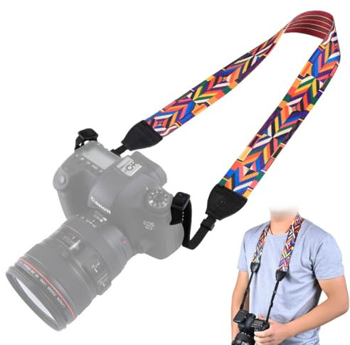 Tracolla Fotocamere Universali Fuji, Olympus, Panasonic, Pentax, Sony in Cottone Canvas Resistenza 10Kg, Cinturino Regolabile, Cinturino a tracolla per Videocamera