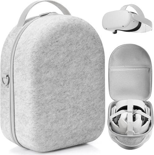 Hard Carrying Case for Meta Quest 2 /3/3S Compatible with Meta Quest 3/3S/2 VR Headset,Controller Grips,Compatible with Battery Elite Strap,Controllers and Other Accessories,Hard Shell Case-Grey