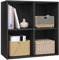 WOLTU Bücherregal Bücherschrank Standregal Würfelregal Aufbewahrungsregal Raumteiler Büroregal Aktenschrank 4 Fächer, 59,6x59,8x29 cm (BxHxT), Schwarz