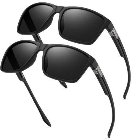 Rayruling Polarized Sunglasses Men Women, Sport Sunglasses Men Black, Retro TR90 Ultralight Frame, UV400 HD Golf/Driving/Fishing/Travel Glasses/Outdoor Sports Fashion