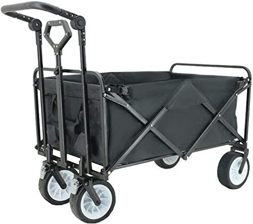 HUIBBGO Strandtrolley, Gartentrolley, faltbar, robust, für Camping und Reisen, Verstellbarer Griff, Abnehmbarer Korb, leicht zu reinigen, Tragkraft 100 kg/220 lbs