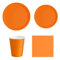 MAXI PRODUCTS - Set Vajilla Desechable Fiesta 20 Personas - Vasos Cartón 270 cc + Platos Cartón Ø17 y Ø20,5 cm + Servilletas Papel 25x25 cm - Menaje para Cumpleaños y Eventos (Naranja)