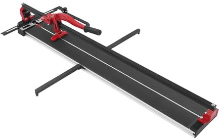 Levkitch Manuelle Fliesenschneidmaschine 600-1200 mm Fliesen Schneider,Einschienenbahnen,Rutschfester Gummigriff,Für Keramikfliesen, Bodenfliesen (Rot, 120cm)
