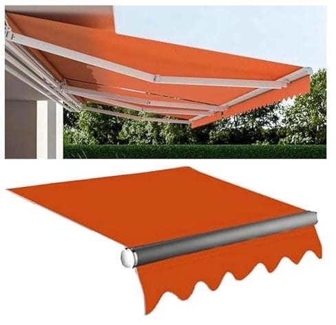TAIPINGOZ Toldo Manual, toldo retráctil, Toldo de poliéster Resistente for Puertas y Ventanas de Patio, Parasol, Refugio for Exteriores, jardín, sin Brazo telescópico.(3x1.5m)