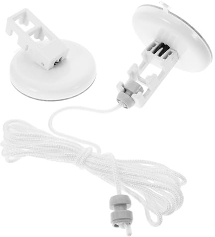 Tragbare Duschwäscheleine mit Saugnapf, 5m, PVC, Weiß | Ausziehbar und Faltbar, 9kg Tragkraft, für Hotel, Dusche, Reisen 1 Satz, mit Doppelten Saugnäpfen