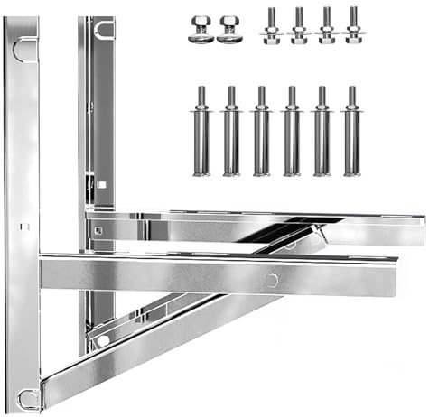 Mini-Split-Wandhalterung, Wandkonsole, Edelstahl 304, Bis zu 380 KG für Klimaanlagen, Wärmepumpen, HVAC, Kompressoren(59x50cm/23.2x19.7in)