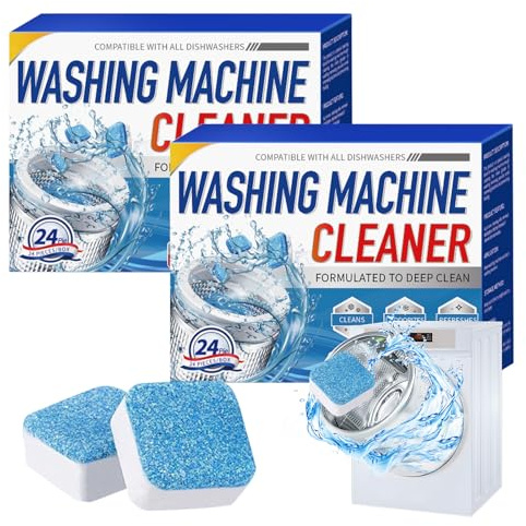 SEESUNO Washing Machine Cleaner, 48 Pcs Washing Machine Cleaning Tablets for Top Load, Front Load Washer