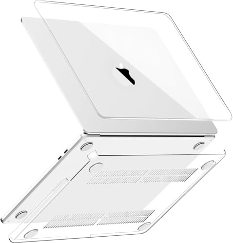 CLM-Tech Hülle kompatibel mit MacBook Air 15 Zoll M4 M3 M2 A3241 A3114 A2941 (2025-2023) - Ultradünne Hartschale Snap Case Cover Transparent - Schutzhülle Kristall Klar