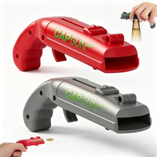 AOOTE Beer Bottle Opener Cap Gun, 2Pcs Funny Bottle Cap Gun,Beer Caps Guns Opener Tool for Shooting Game, Home, Bar, Party, Christmas, Birthday