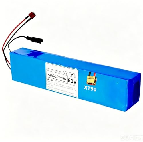 60V 50Ah Ebike Battery Pack 16S2P Waterproof PVC Electric Scooter Batteries With Charger For 1000W 500W 200W Ebike Motorcycle Go-Kart Electric Wheelchair High Power Battery