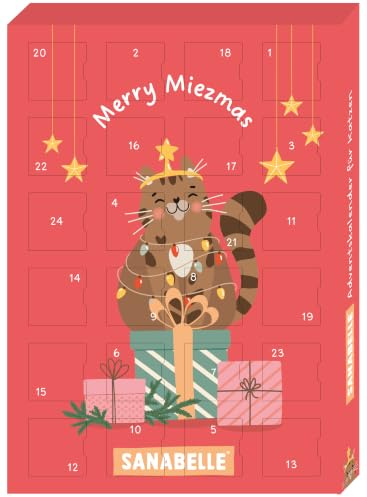 Sanabelle Adventskalender für Katzen 2026 mit 24 x köstlichen Katzensnacks | Weihnachtskalender mit handverpackten Katzen Leckerlis, limitierte Auflage, Belohnung für die Adventszeit, Katzen Geschenk