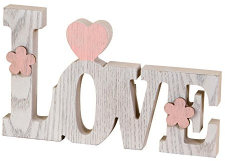 Mopec Decorazione Love, Legno, Bianco, 3 x 20.5 x 12.2 cm