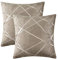 GIGIZAZA Braun Kissenbezug Samt Kissenhülle 50x50cm Deko Kissenbezüge Dekokissen Fall für Sofa Schlafzimmer Wohnzimmer 2er Set