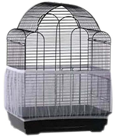BELTRY Vogelkäfig-Abdeckung, Samenfänger, weich, leicht zu reinigen, Nylon-Netz-Abdeckung, Rockschutz, ordentliche Vogelkäfig-Abdeckung (L, weiß)