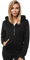 OZONEE Damen Kapuzenpullover Sweatjacke Sweatshirt Farbvarianten Kapuzenjacke Kapuzenpulli Langarm Kapuze Hoodie Sport Style Casual Fitness Basic Training JS/W03 SCHWARZ M