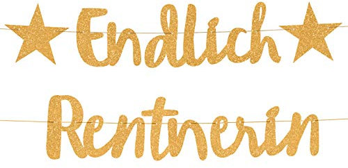 Compagno ENDLICH Rentnerin Girlande goldene Ruhestand Party Rente Abschiedsfeier Pensionionärin Seniorin fest