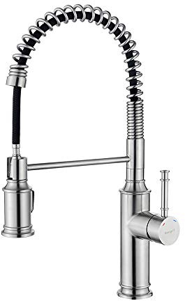Ibergrif Grifo fregadero cocina extraíble con pulverizador extraíble | 2 modos de agua, giratorio de 360 °, níquel pulido, Soporte para mangueras, fácil instalación para bar de baño RV