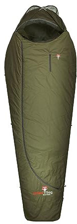 Grüezi bag Biopod Wolle Survival 185 Schlafsack, Almwolle-Füllung, 215x78x50cm, 1200g, Packmaß Ø27x23cm, Camping/Hütte/Zelten, bis 185 cm Körpergröße