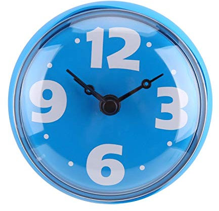 Duschuhr, Badezimmeruhr Badezimmeruhr, Außenuhr Küchenschule Badezimmer Wasserdicht(blue)