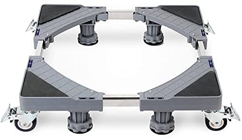 TOLEAD Base per lavatrice con 8 Piedi 4 Ruote, base per lavatrice regolabile, lunghezza e larghezza 42-68 cm, altezza 9-13 cm, regolabile, carico orso 350 kg