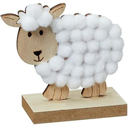 NaDeco Deko-Schaf, in Zwei Größen erhältlich, 8cm oder 12cm | Deko-Schafe | Osterlamm | Schaf-Familie aus Holz | Deko für Ostern und Frühling | Osterdeko | Osterdekoration, Größe:h 8cm b 4cm l 8cm