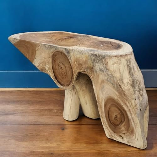 Kinaree Sideboard Baumscheibe XXL - Massivholz Anrichte Suar - Design Sideboard Akazie - Akazie Konsolentisch (Nr.2: 80x133x40cm)