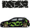 Camouflage Auto Aufkleber Set 15 Teilig Autodekor KFZ Seitenaufkleber Tuningset Camper Wohnwagen Premiumfolie (Dunkelgrün)