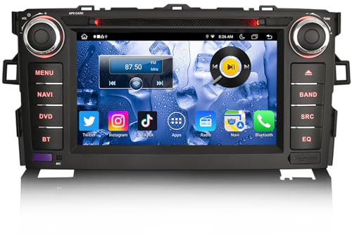 8-Core Android 14 Car Stereo Sat Nav for Toyota Auris Carplay DSP Bluetooth A2DP DVB-T2 WiFi DAB+IPS 64GB ROM