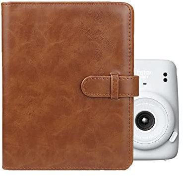 Rieibi Mini-Fotoalbum mit 128 Taschen, Brieftasche aus PU-Leder, Fotoalbum für Fujifilm Instax Mini Evo/11/8/9/7s/25/70/90 Sofortbildkamera, Fotoalbum für Polaroid
