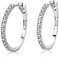 Miore Ohrringe Damen 0.20 Ct Diamant Creolen aus Weißgold 18 Karat / 750 Gold, Ohrschmuck mit Diamanten Brillianten Ø 21mm